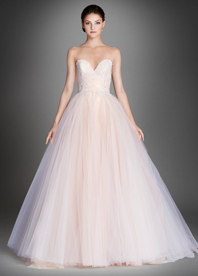 Lazaro couture wedding gown style #3250 - Ivory / Oyster - Sz 10 / Sz 6 |  eBay
